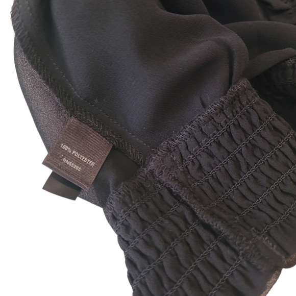 Express Women's Small Sheer Black Ruffled Top - Picture 6 of 7